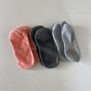 NON SLIP GRIP SOCKS 3 PAIR SET YOGA PILATES SIZE S/M